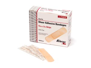 Bandage Adhesive Sheer Sterile ProAdvantage 3/4'x3' Latex Free (100/BX 12BXS/CS) by Pro Advantage  ID P150145